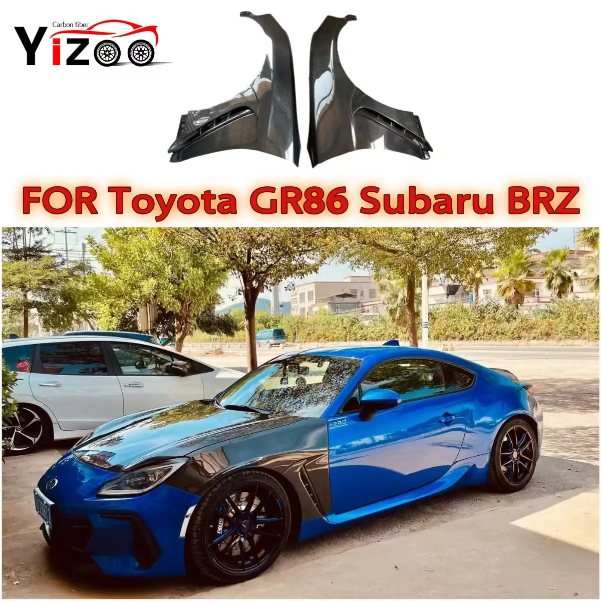 

For Toyota GR86 ZN8 ZC8 Subaru BRZ ZD8 2022-2023 Carbon Fiber Side Fender Front Bumper Air Intakes Vent Cover Splitter Body Kit