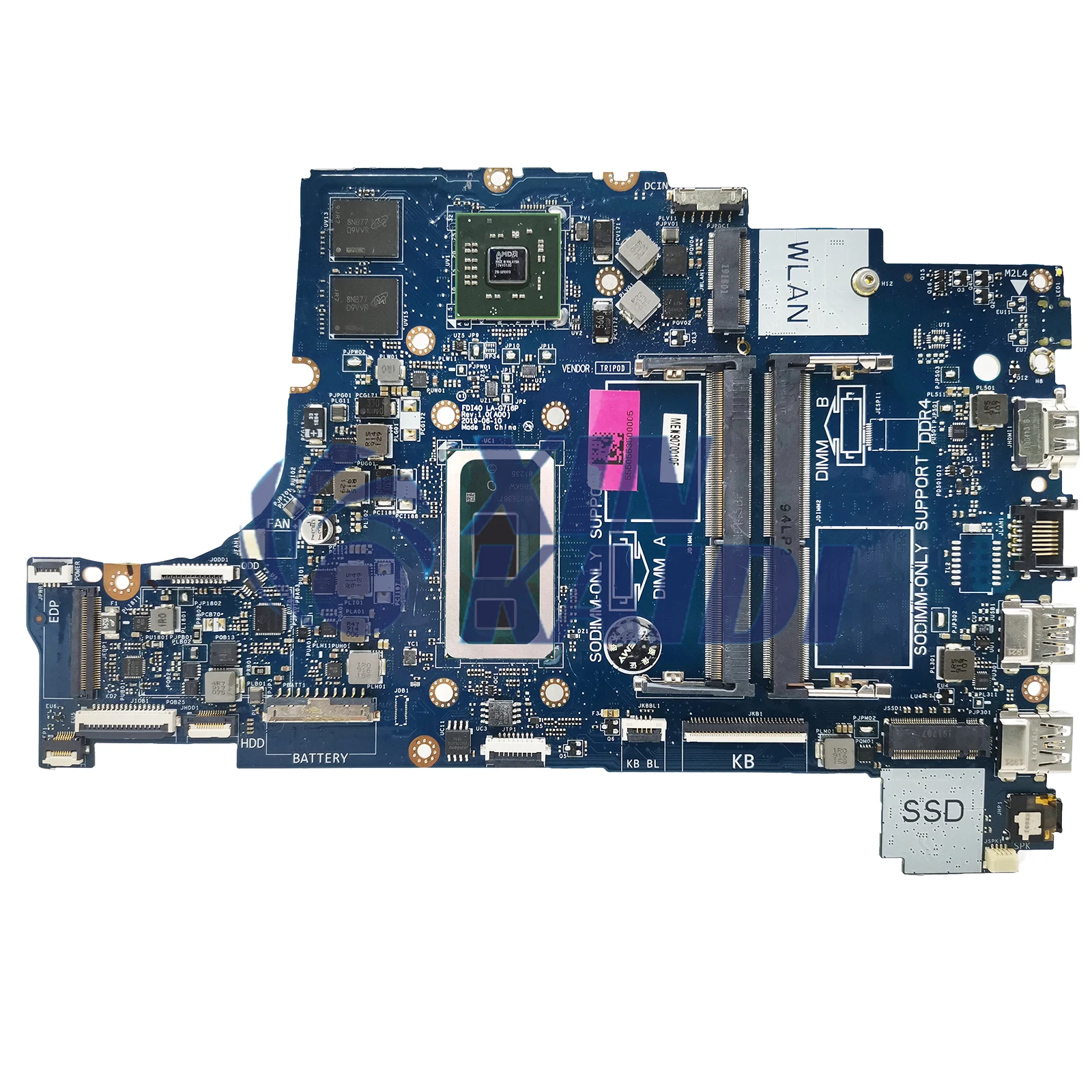 Laptop Motherboard For Dell Inspiron Vostro 3490 3590 3790 CN-0P65F7 0P65F7 LA-G716P Notebook Mainboard with I5 I7 10th CPU Gen