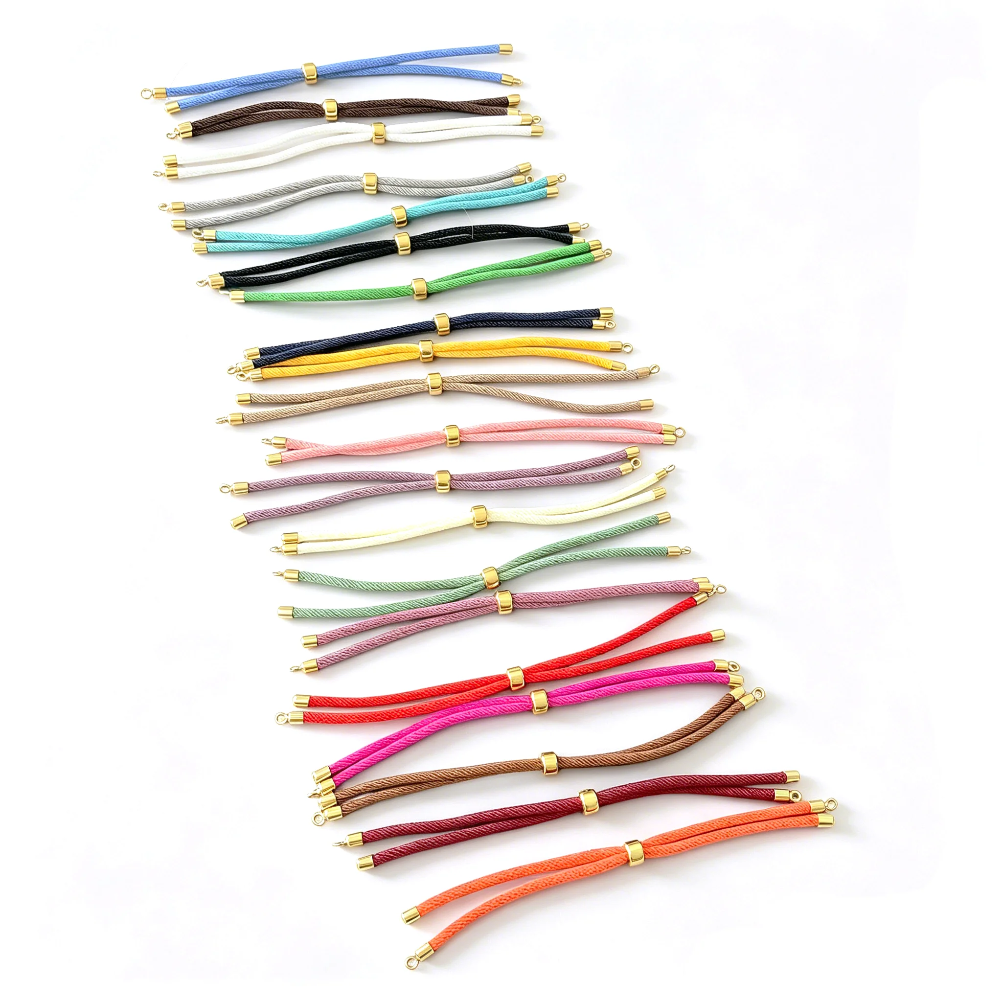 10Pcs 2MM Twists Nylon Adjustable Bracelet Copper Handmade Lucky RopeFindings  For DIY Jewelry Making Accessories Wholesale