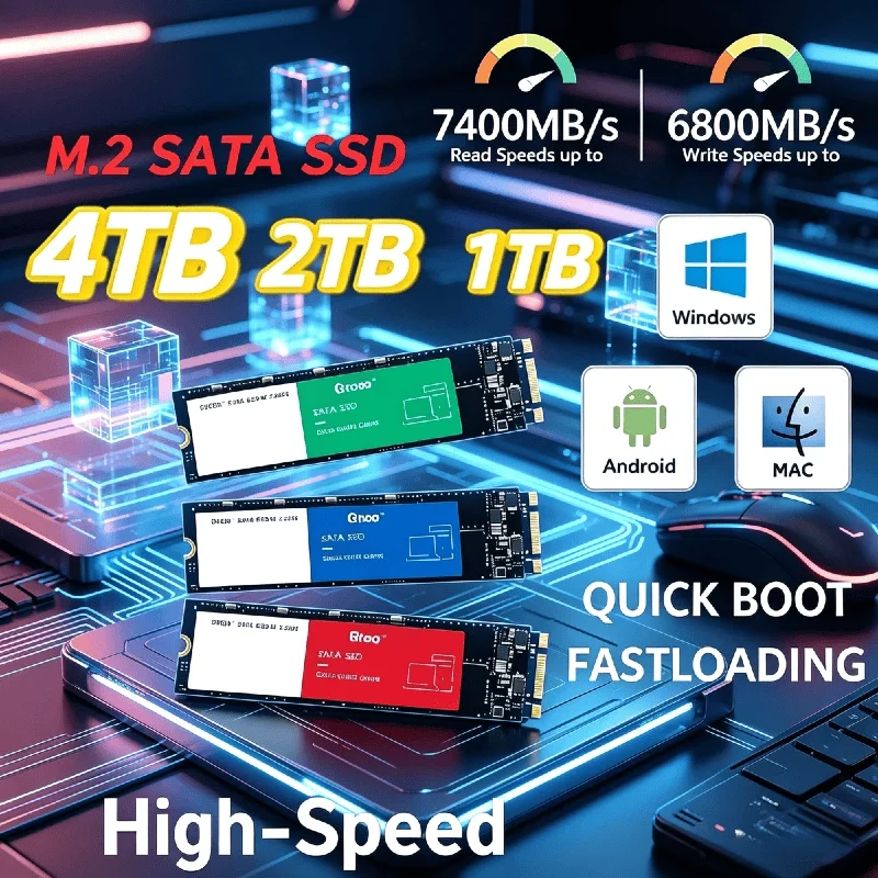 

2026 New 1TB Internal M.2 NVMe SSD High Speed Solid State Drive Hard Disk for Desktop Laptop PC Computer Upgrade Ultra
