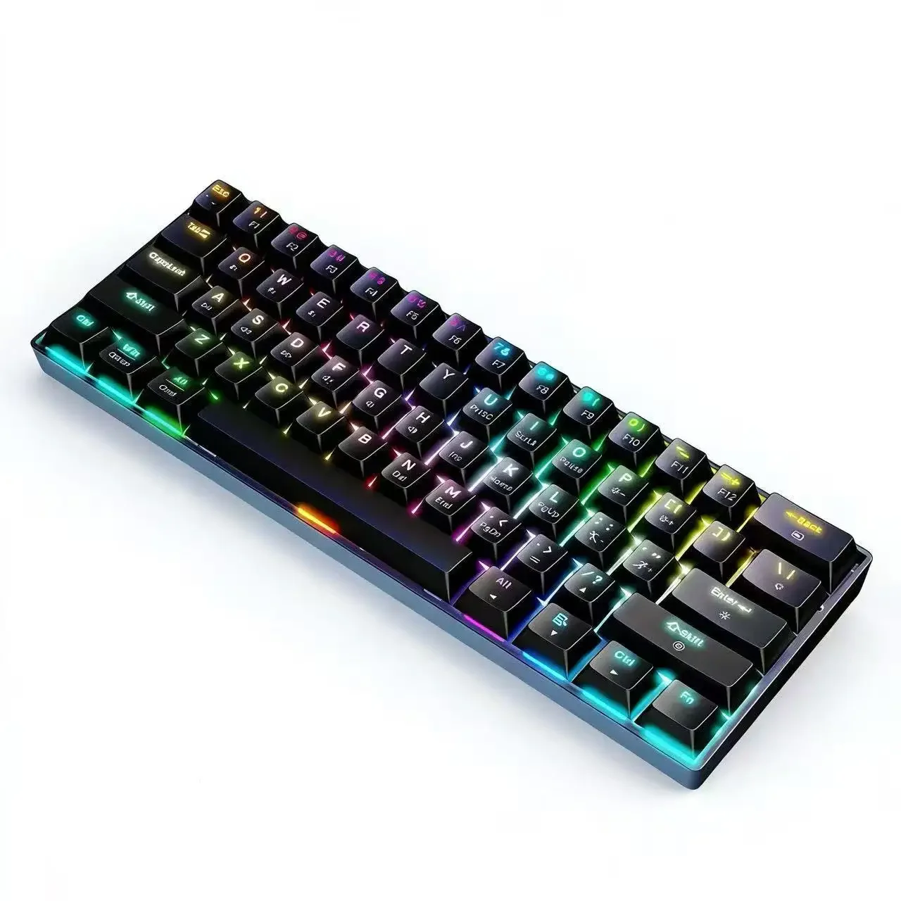 

Механическая клавиатура с RGB-подсветкой на 61 клавишу, три режима подключения, беспроводная портативная Bluetooth-клавиатура для офиса, игр, PUBG, ПК и ноутбуков