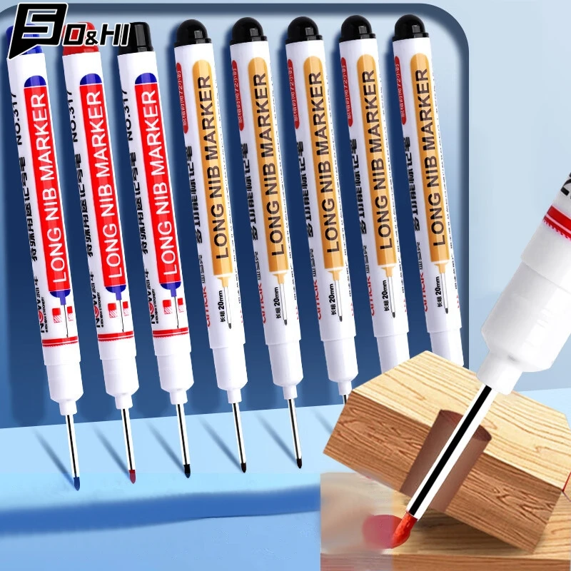 Długi Marker stalowy do metalu wodoodporny cienka głowica drewna długopis z głębokim otworem 20mm długi szal na głowę