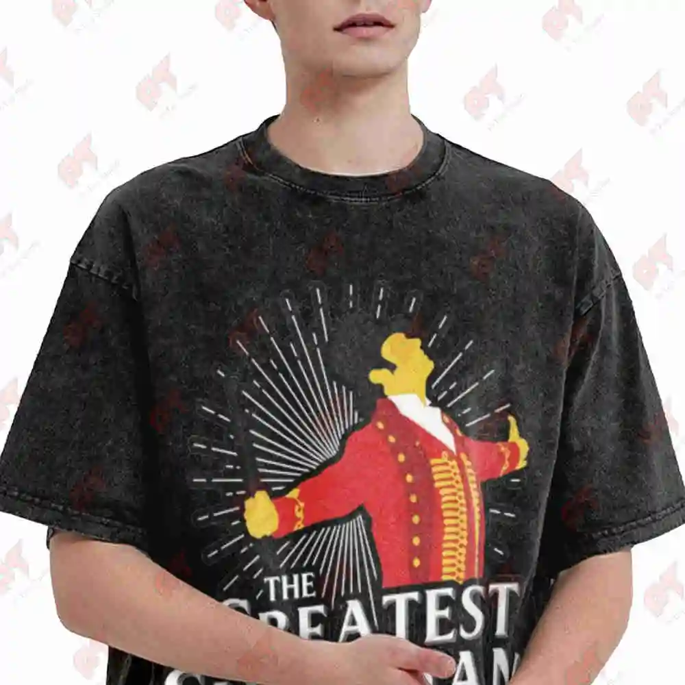 Rock The Greatest Showman Ringmaster Silhouette Vintage Washed Tee Pure Cotton T-Shirt