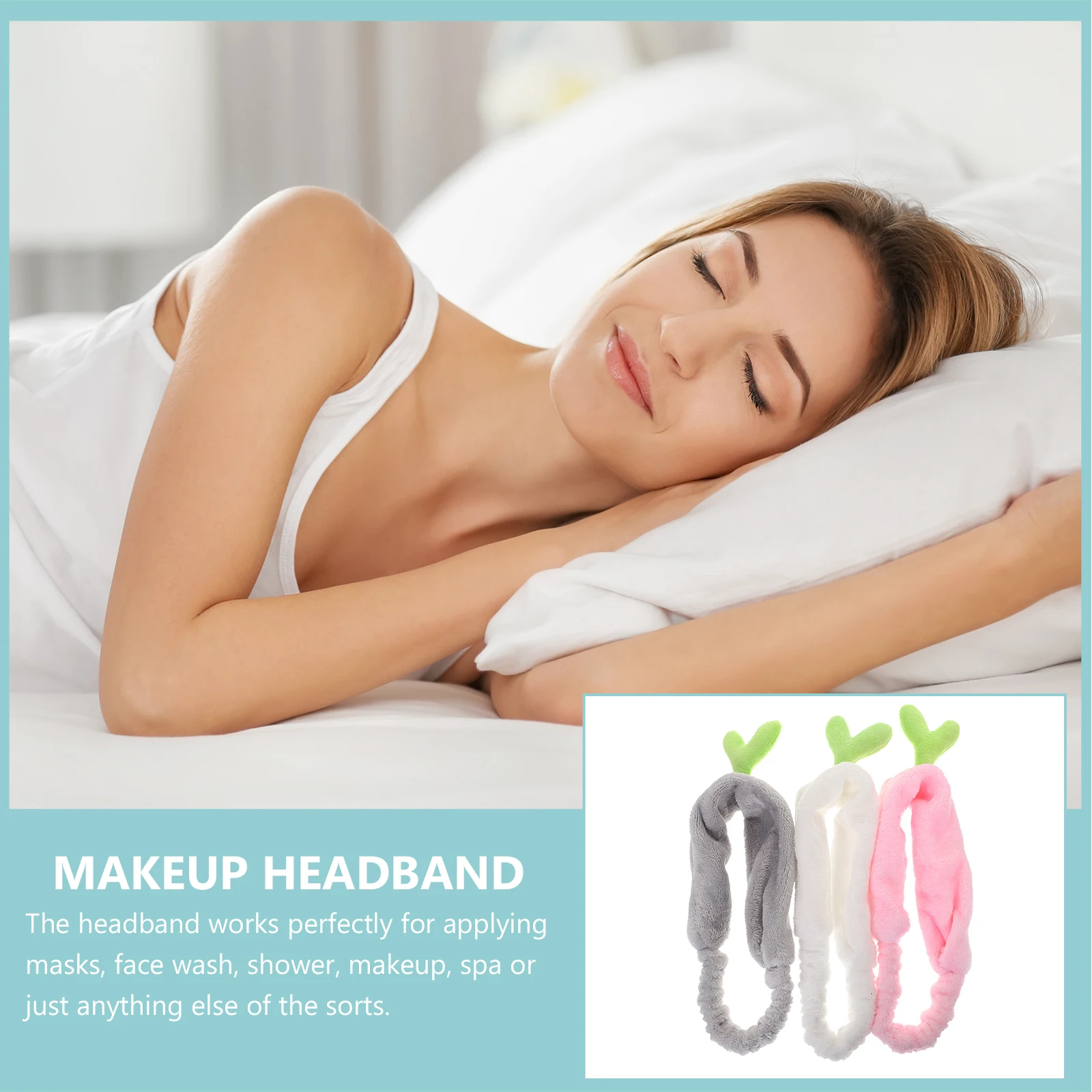 

3Pcs Soft Spa Headbands Washing Face Makeup Hairbands Reusable Skincare Bands