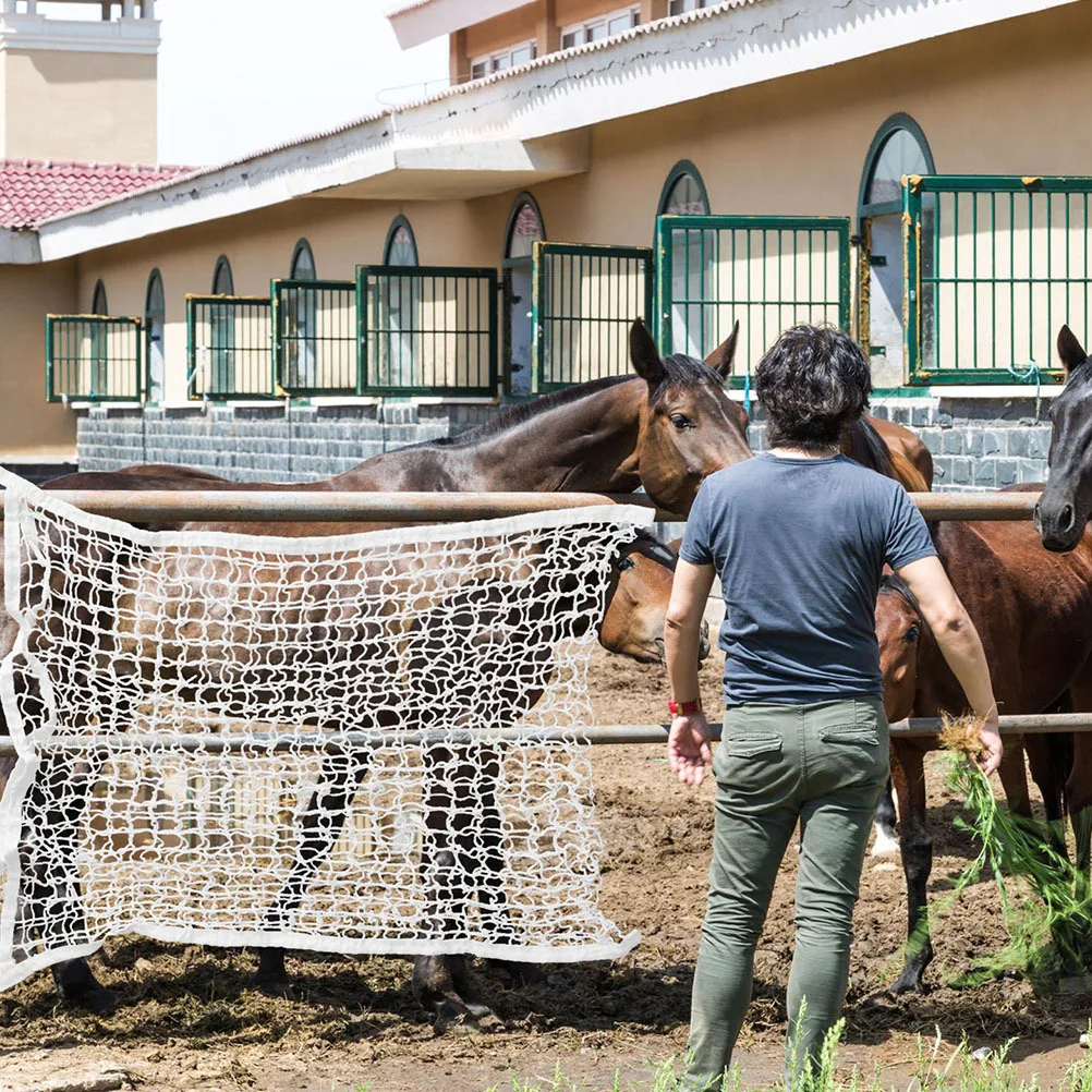 حقيبة تغذية الحصان المتينة، حقيبة تخزين قماش شبكية، سعة كبيرة، شبكة قش محمولة مع حبال معلقة، مزرعة خارجية خفيفة الوزن #4