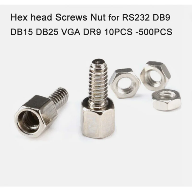 Hex head Screws Nut Copper Stud Column for RS232 DB9 DB15 DB25 VGA DR9 10PCS 50PCS 100PCS 200PCS 500PCS
