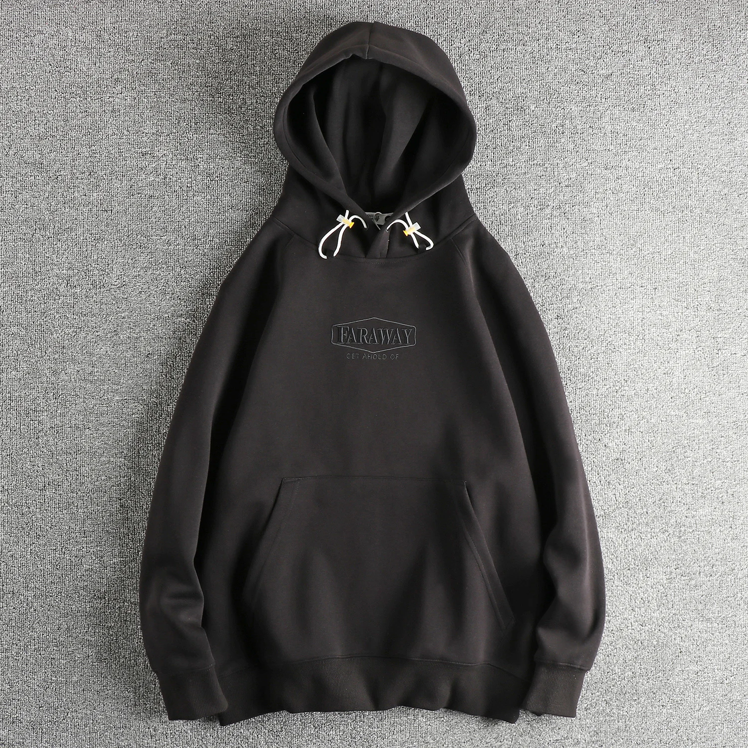 Double-sided knitted fabric American High street trend hoodie men's three-dimensional embroidered letter couple hoodie