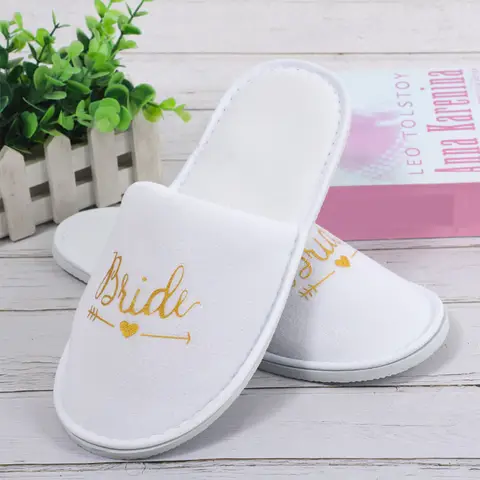 1PC Disposable slippers Bride Bridesmaids Wedding Studio Hotel Wedding Party Slippers, Wedding Party Accessories Travel accessor