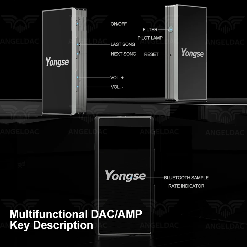 Imagem -06 - Yongse-dac e Amp Bluetooth Portátil Ys-b1 Sa9137l Mais Es9038 Es9603 35 Mais 44 mm Saída Qcc5125 Chip bt