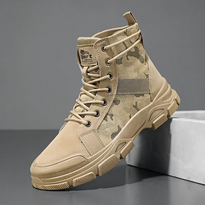 

Мужская рабочая обувь, повседневная обувь большого размера в британском стиле, универсальные уличные мотоциклетные ботинки, мужские ботинки