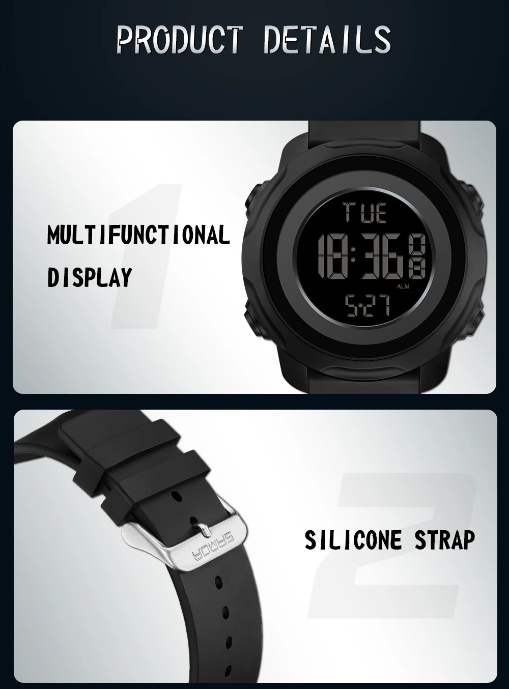 Marka SANDA nowy wodoodporny zegarek męski moda wielofunkcyjny Luminous cyfrowy zegarek na zewnątrz sport zegarki studenckie 6122