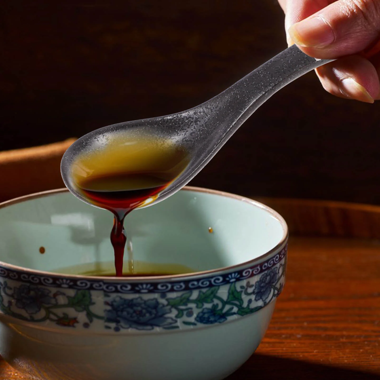 2 Pcs Ceramic Tableware Spoon Soup Dinner Spoons Ramen Vintage Dumpling Food Ceramics Retro