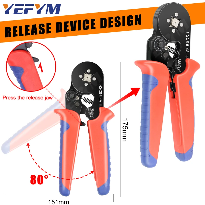 Crimping Pliers Ferrule Sleeves Tubular Terminal Tools HSC8 6-4A/6-6A/16-6 Wire Crimper Household Electrical Sets