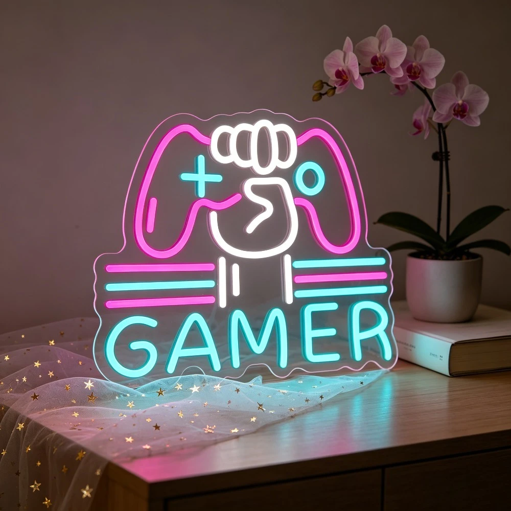 Gaming Console Setup - Gamer Neon Sign LED Light for