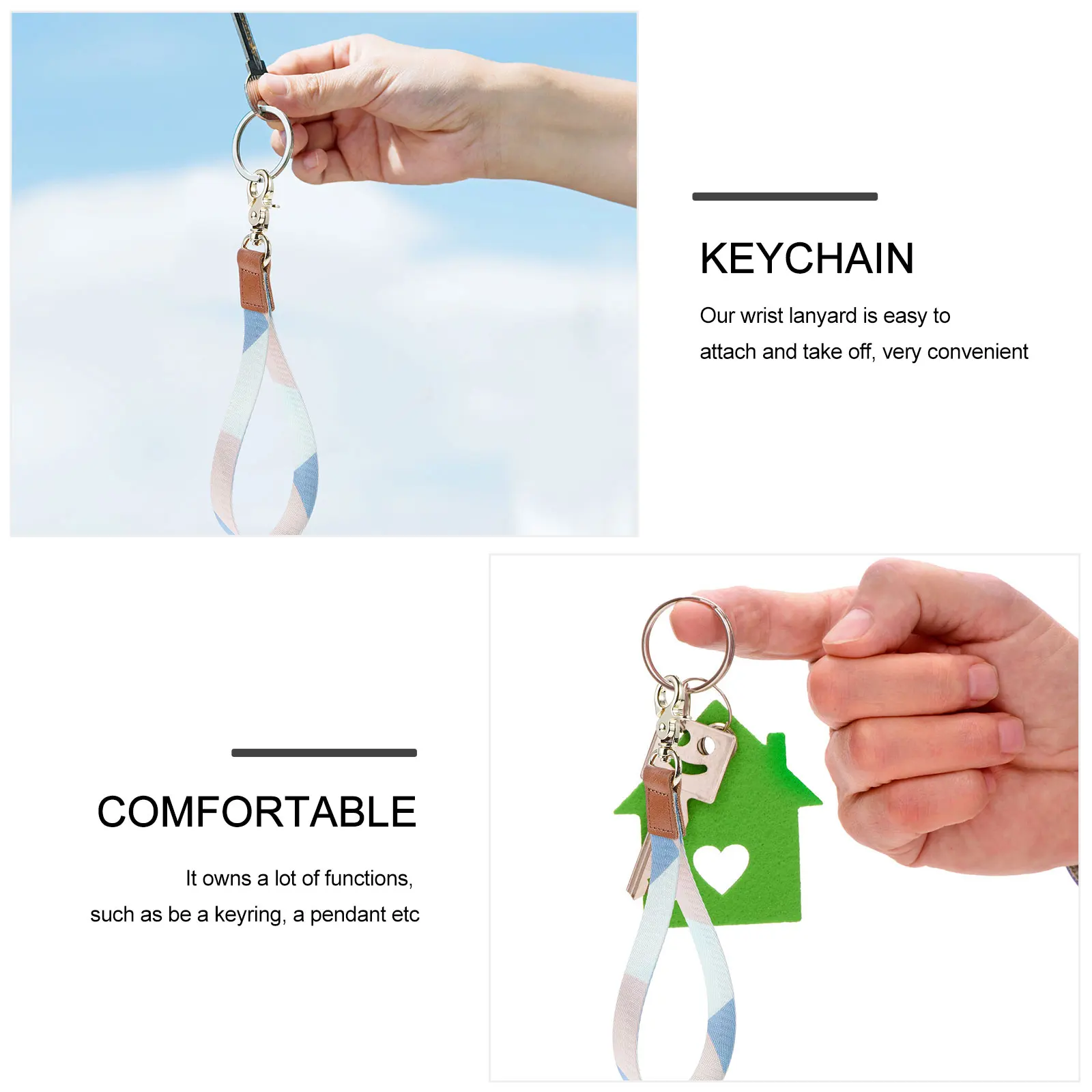 

Wrist Lanyard Multi-Purpose Keyring Strap Chain For Keys Ring Car Keychain Lanyard Wristlet Keyring Camping