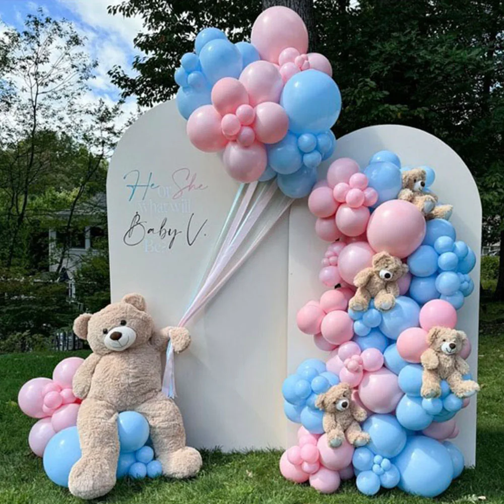 

129pcs Blue Pink Balloon Garland Arch Kit Birthday Party Decor Kids Birthday Ballon Wedding Cute Baby Shower Gender Reveal Decor