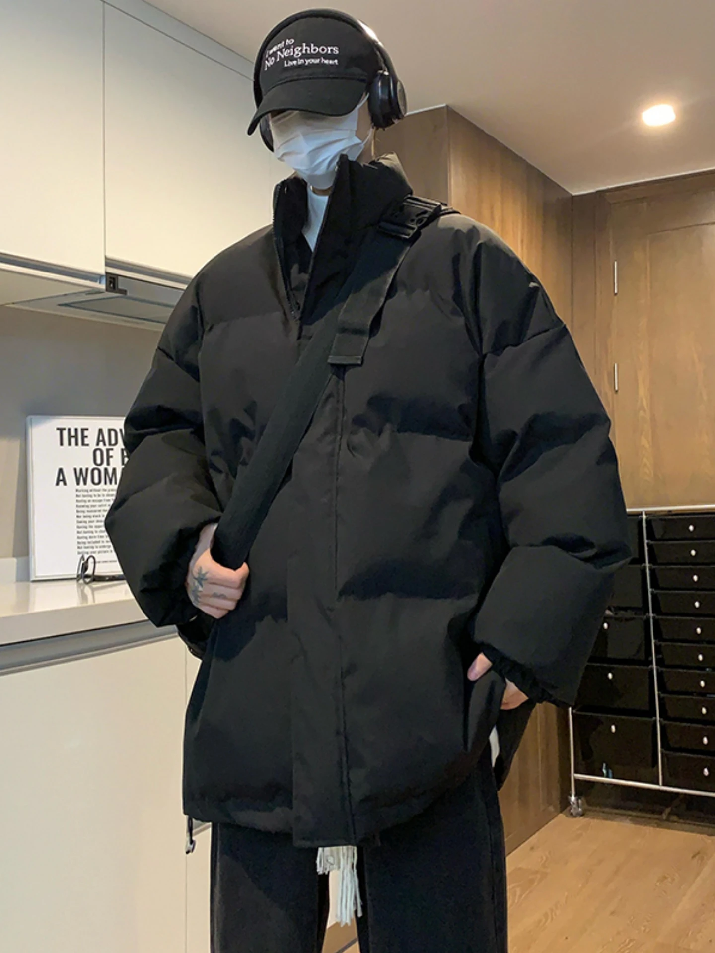 

Высококачественная утепленная зимняя куртка в американском уличном стиле, свободного кроя, из хлопка, с наполнителем из пуха, ветрозащитная, для активного отдыха