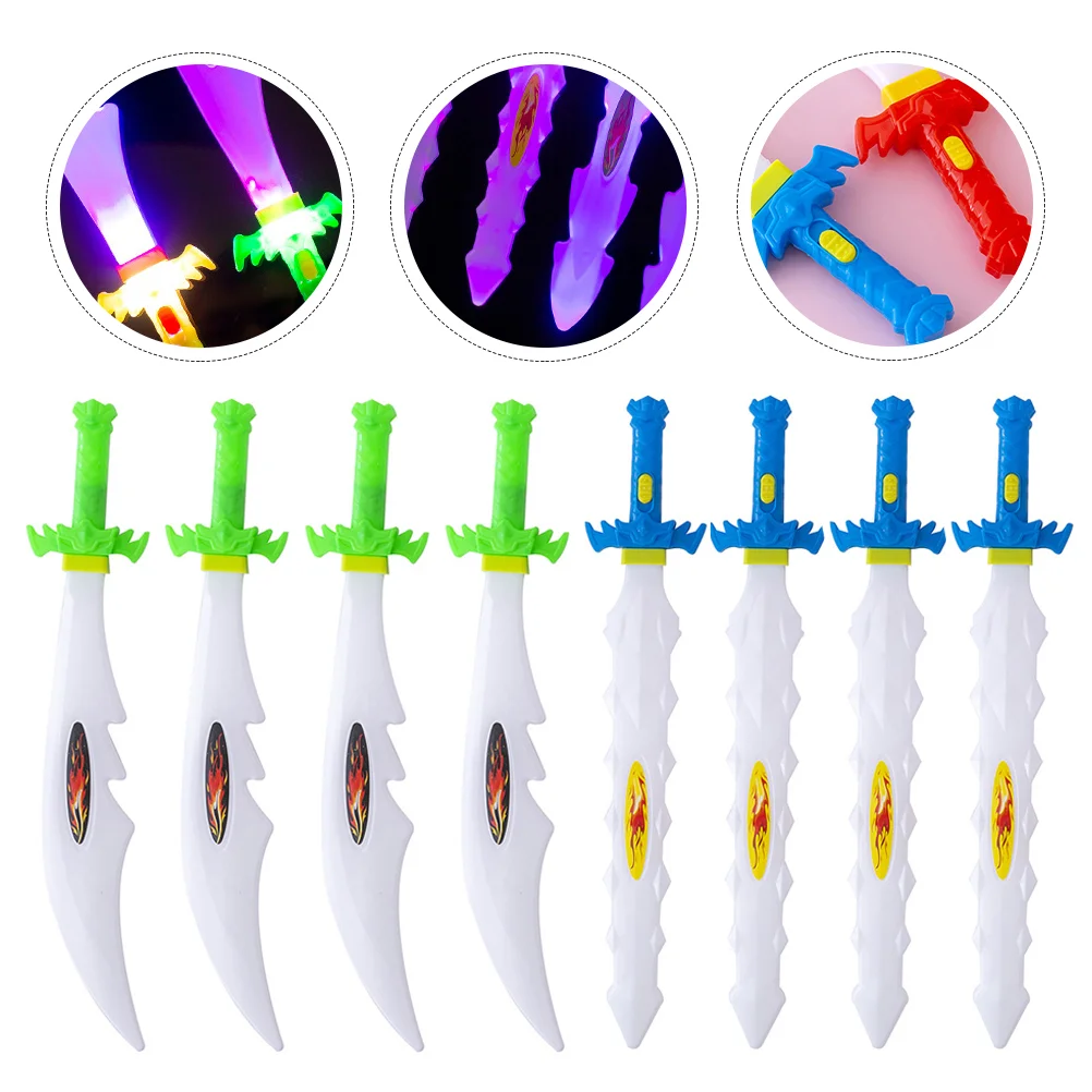 

12 Pcs Luminous Toys Plastic for Kids Induction Cartoon Swords Abs Light up Child Party Small