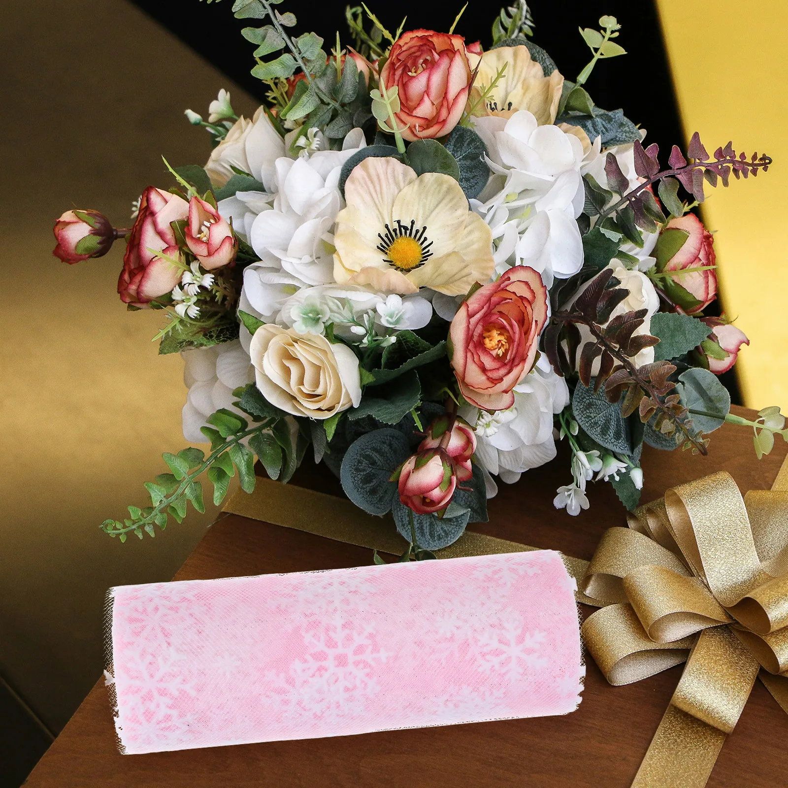 

Christmas Tulle Rolls 15cm White Snowflake Fabric for Tree Decorations DIY Wedding Gauze Roll Gift Wrapping Craft Supplies