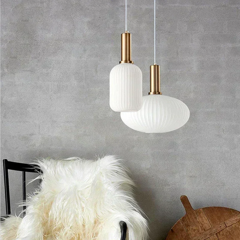 

Nordic Minimalist Glass Pendant Lights Japanese LED Pendant Lamp for Dining Room Kitchen Bedside Home Decoration Hanging Light