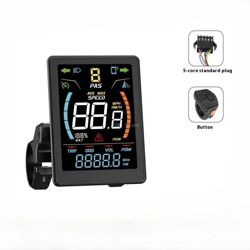 

Electric Bike JN-DZ32/2 Color Screen LCD Speed and Power Display for E-bike for UART2 Protocol Controller Electric Bike Parts