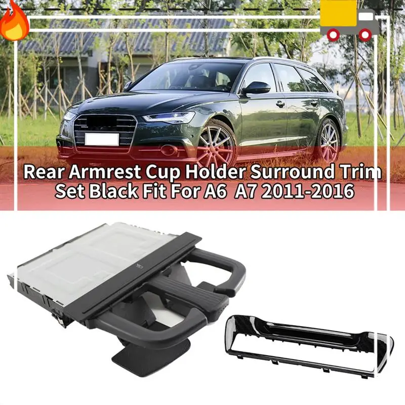 

Discount-2Pcs Rear Seat Armrest Drink Holder&Cup Holder Frame 8P0885995B6PS 4G8 863 289A4PK For A3 A4 A6 A7 Quattro Q5 Part