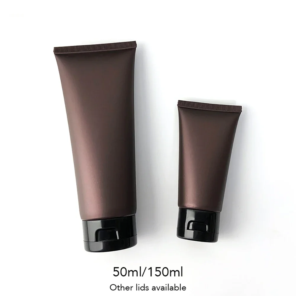 50ml 150ml Matte Brown Empty Plastic Cosmetics Container Cream Squeeze Tube 50g 150g SkinCare Lotion Refillable Bottle 20pcs