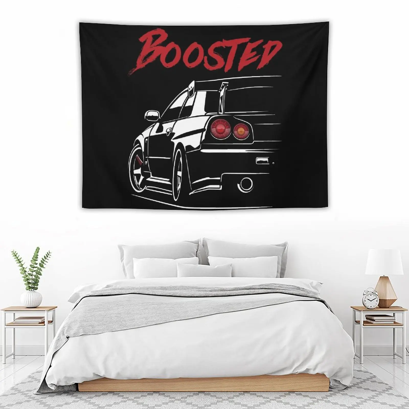 

Boosted JDM SKYLINE R34 Tapestry Japanese Room Decor Bedrooms Decorations Tapestry