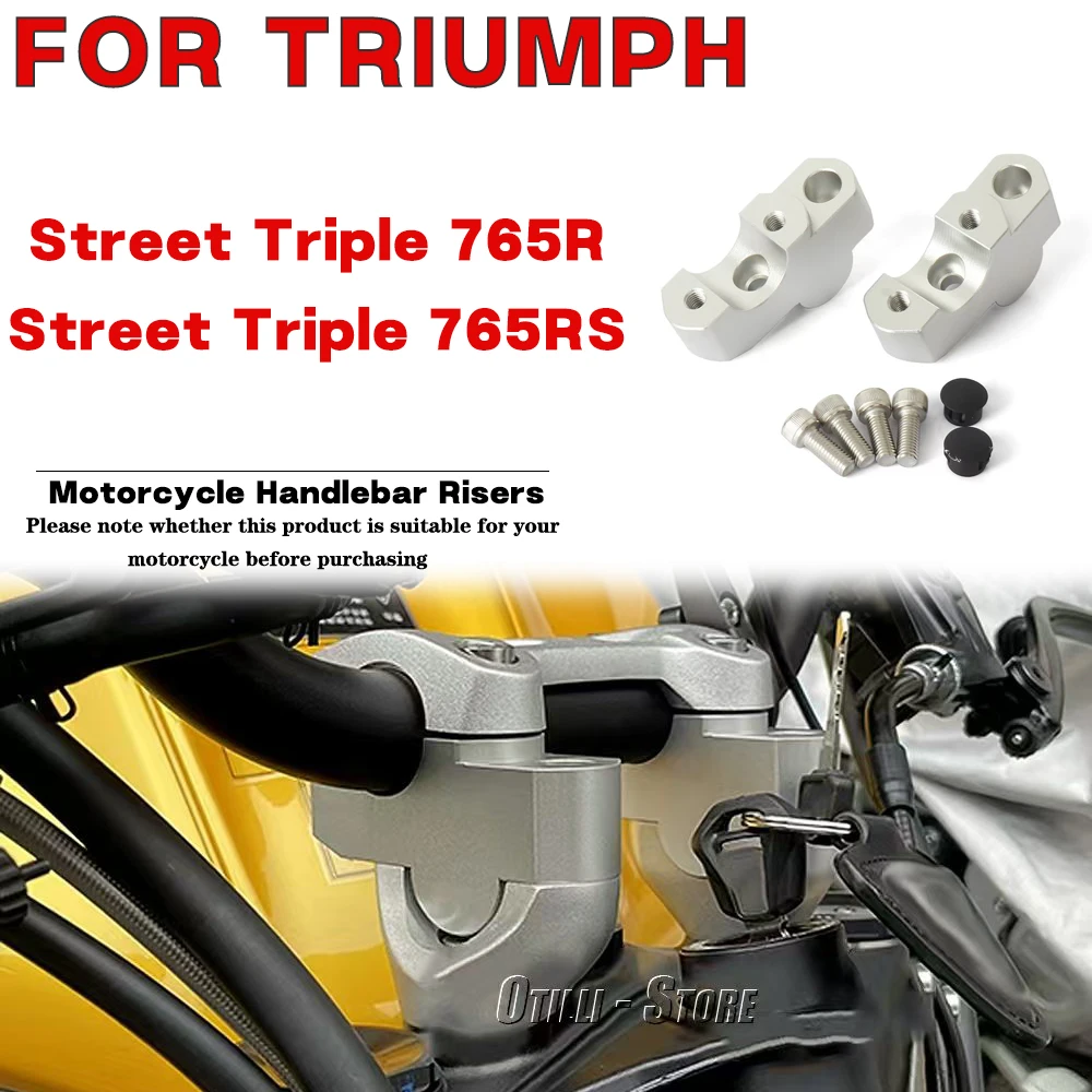 

Motorcycle Accessories For TRIUMPH Street Triple 765R 765RS Lift Move Back Clamp Handlebar Riser Silver Kit