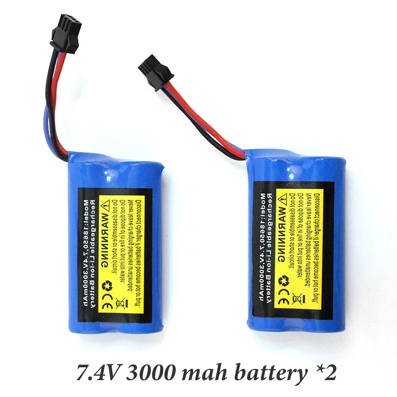 리튬 이온 배터리 7.4v 3000mAh 18500 MN82 MN82S MN99S MN168 MN128 1/12 RC 트럭/자동차 예비 부품 2S 7.4V 고용량 교체