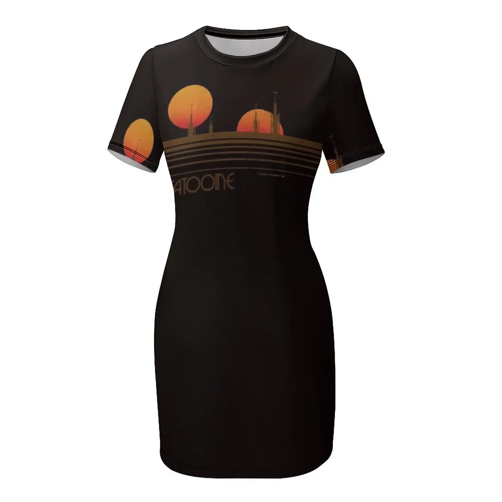 Tatooine Klassiek T-shirt Jurk met korte mouwen verjaardagsjurk lange jurk dames Lang