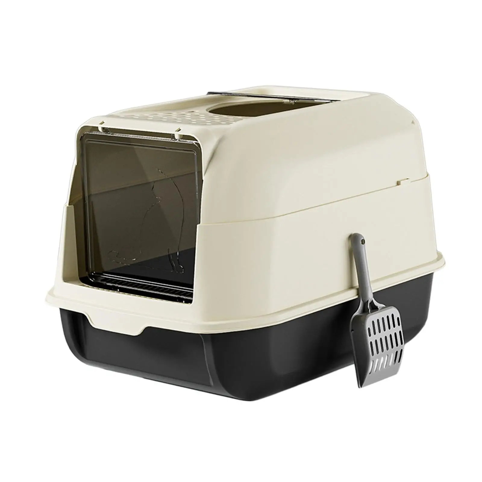 Cat Litter Box with Lid, Cat Potty, Fully Enclosed Double Door Cat Litter Tray,