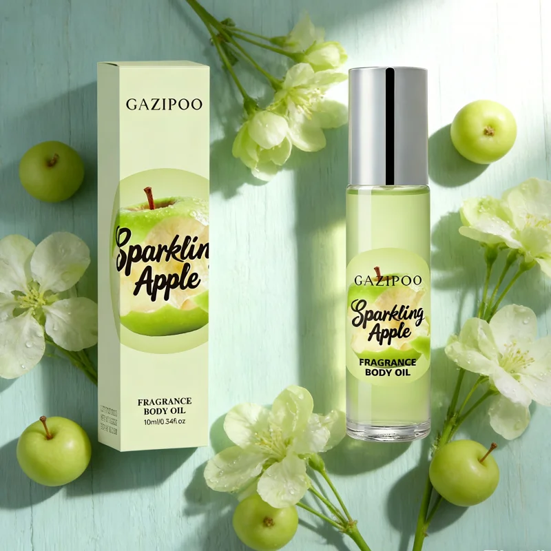 Fragancia en Roll-On de Manzana Verde de 10 ml, Sin Alcohol, Aroma Ligero y Duradero, Aroma Ácido Dulce y Fresco, Juvenil, para Uso Diario, Regalo