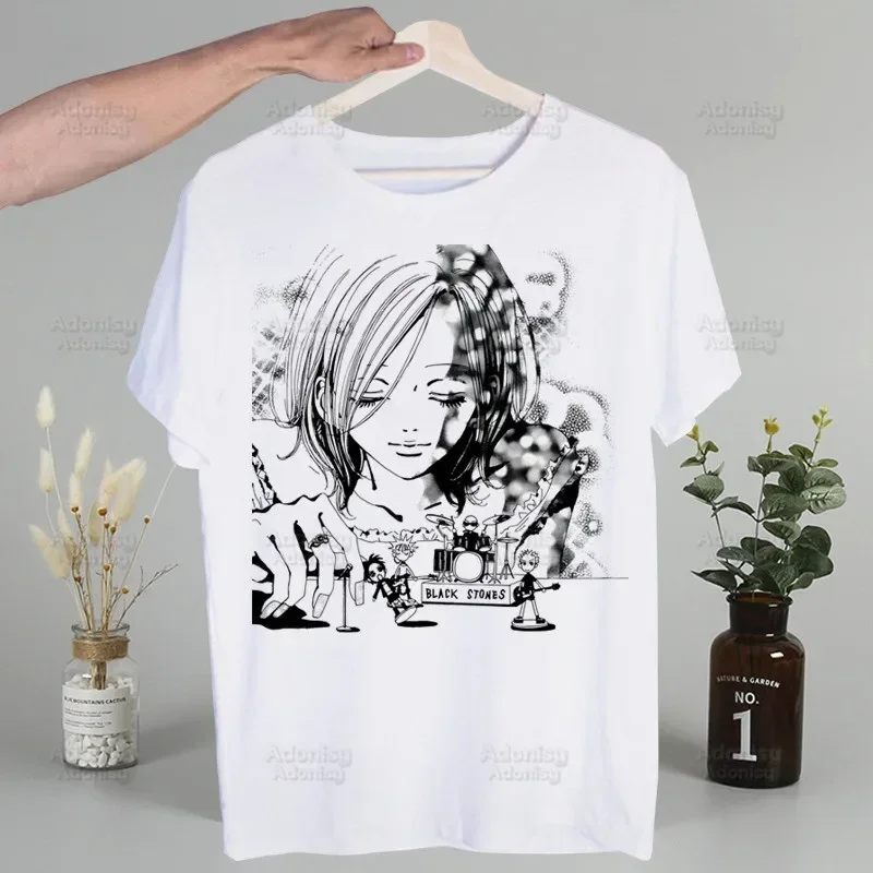 Nana Anime Black Stones NANA Osaki Vintage T Shirts print O-Neck Short Sleeve Regular Mens Heigh Quality Men Hip-Hop t Shirt