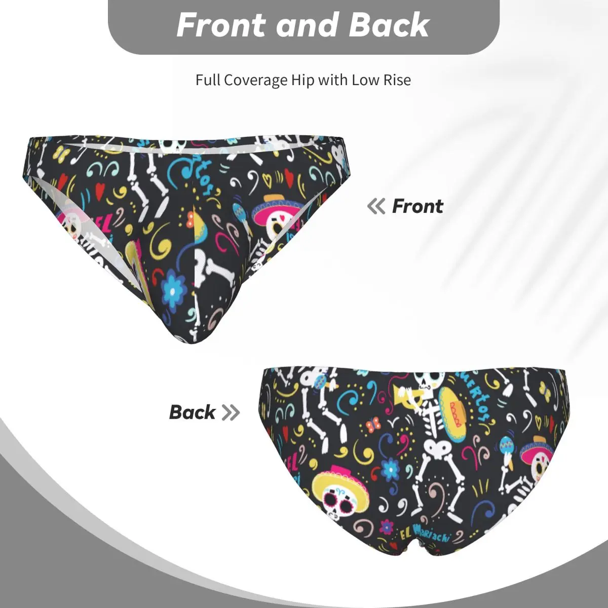 Men's Panties Man Briefs Cartoon Skull Sexy Underwear Male Bikini Underpants - view 5