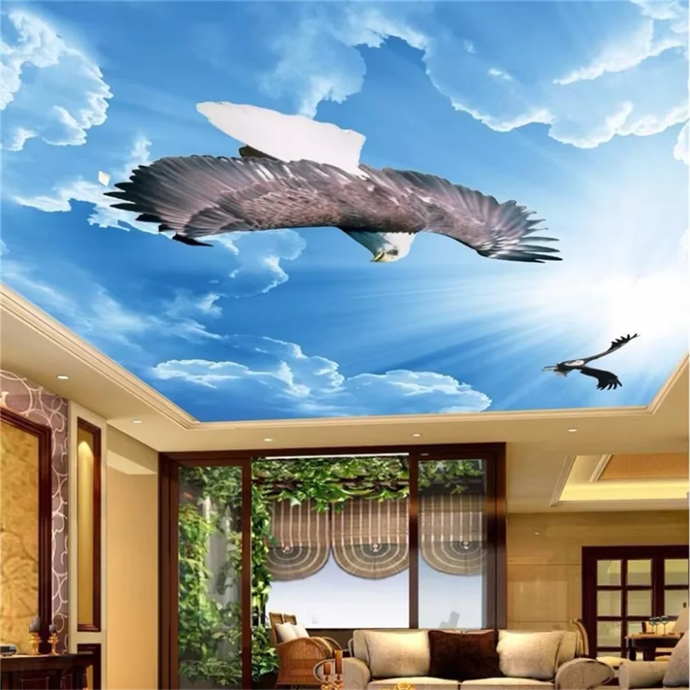 

Custom wallpaper home decor Photo background wallpaper Blue eagle living room ceiling background papel wall paper