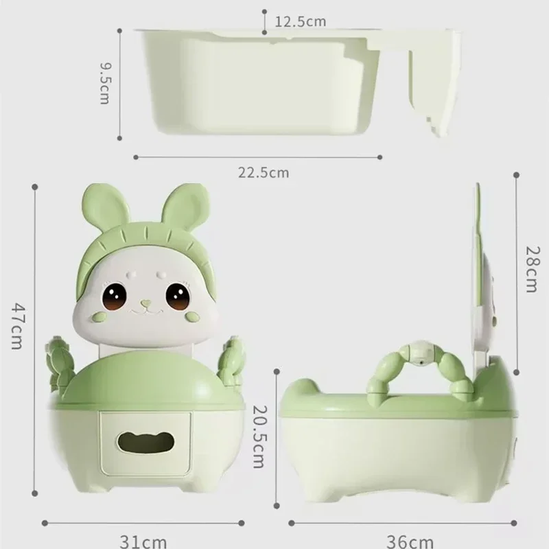 2024 Children\'s Potty Training Seat Household Duck Design Portable Squatting Clamshell Armrest Small Bucket Urinal for Children