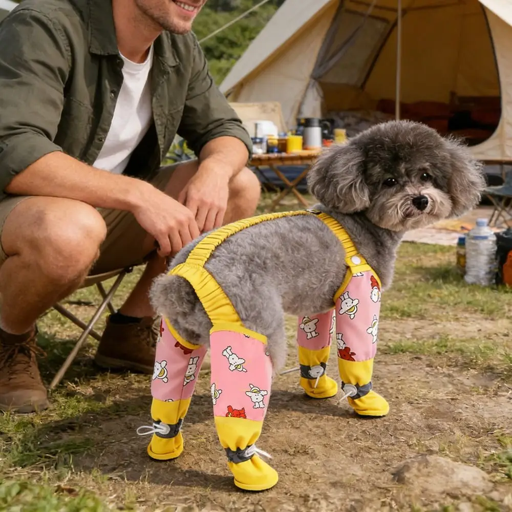 

Anti-Slip Pet Strolling Dust-proof Pants Adjustable Waterproof Dog Rain Boots Full Leg Protection Reflective Stripe