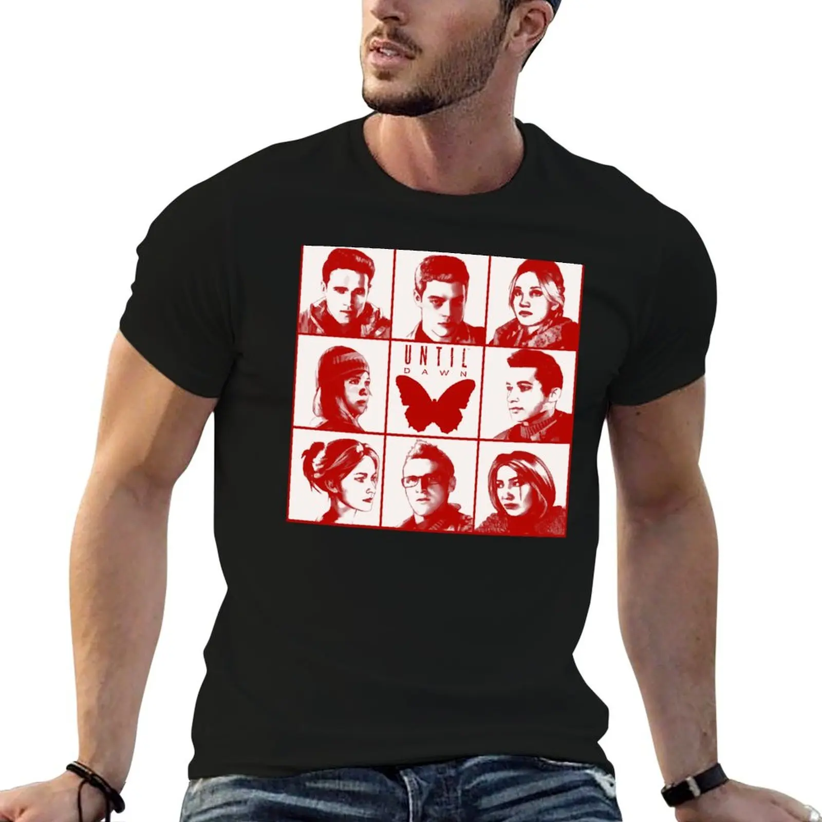 

until dawn characters - red T-Shirt t shirt custom print cotton tshirt 100% anime tshirt T-Shirt