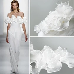 17cm wide, new textured fabric, pleated and 3D ruffled fabric, handmade wedding accessories