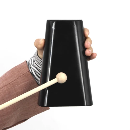 Instrumento Musical de percusión de Metal negro, campana de vaca de mano, juego de tambor, pieza de instrumento, 6 pulgadas