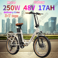 Electric Bike Folding 250W Motor 48V17Ah Battery Women's Urban E Bike Adult 20-inch Tire Aluminum Alloy Frame Electric Bicycle