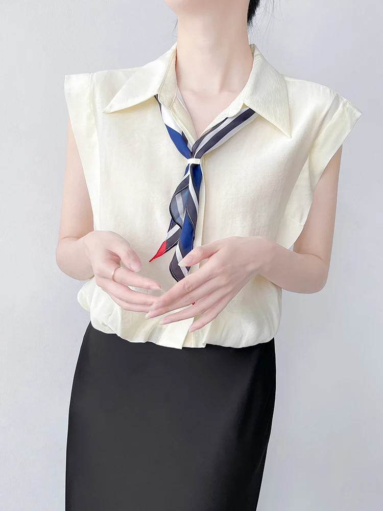 

Demi-Season ort Sve irt Women's Faionable Korean Sle ex Breathable Lenzing Fiber Casual irt with Detachable ...