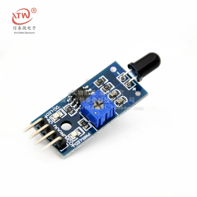 4-Pin Flame Sensor Module Fire Source Detection Module Infrared Receiving Fire Light Detection Alarm (4-Wire)