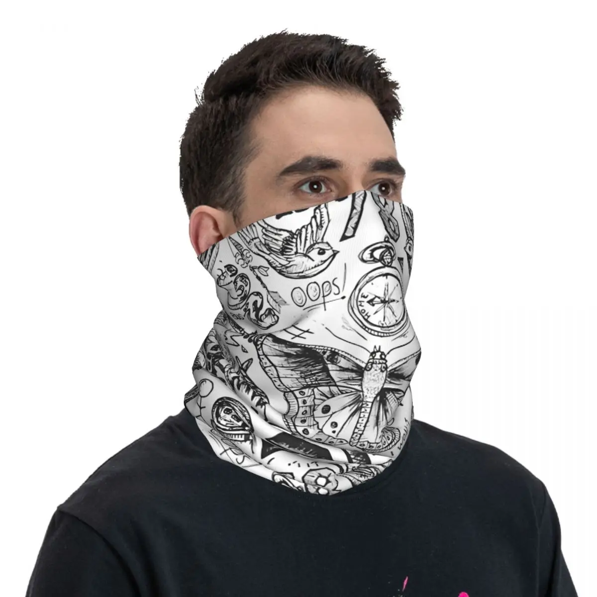 Bandana para el cuello para motocicleta, banda o-one, máscara facial, Dirección D, tocado multifuncional, ciclismo, Unisex, Adulto, transpirable