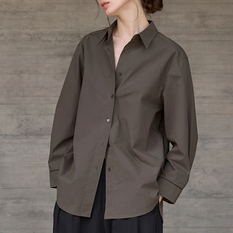 

100% Cotton Women's White Shirt Premium Basic Long-Sleeve Turn-Down Collared Tops Spring Office Ladies Shirts camisa feminina
