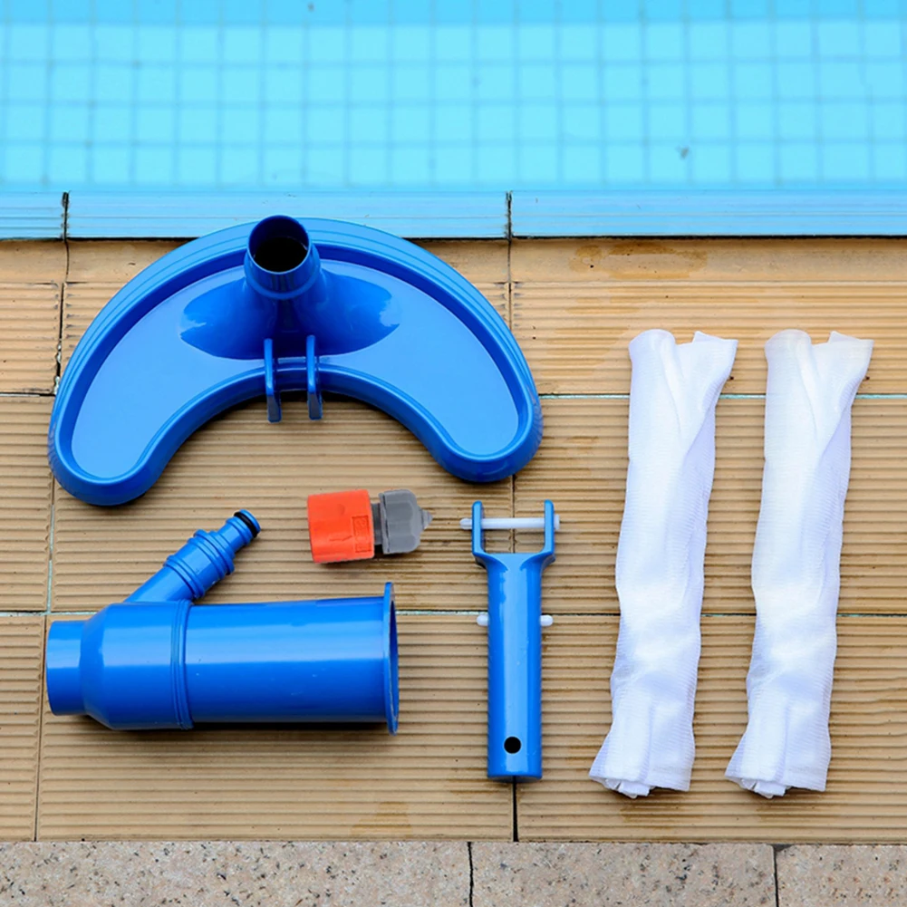 Conjunto profissional de sucção para limpeza de piscina, com escova, multiuso, cabeça de sucção a vácuo, leve, plugue ue para spa, parque aquático