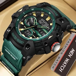 New LIGE Military Watches for Men Luxury Sport Chronograph Alarm WristWatch ​Waterproof Quartz Big Clock Digital Male Watch