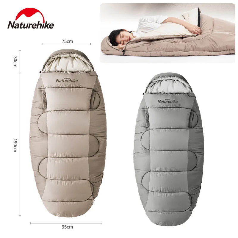 Naturehike Cotton Sleeping Bag Autumn Winter Wearable Style Outdoor Camping Envelope Warm Tent Hiking Sleeping Bag With Hat