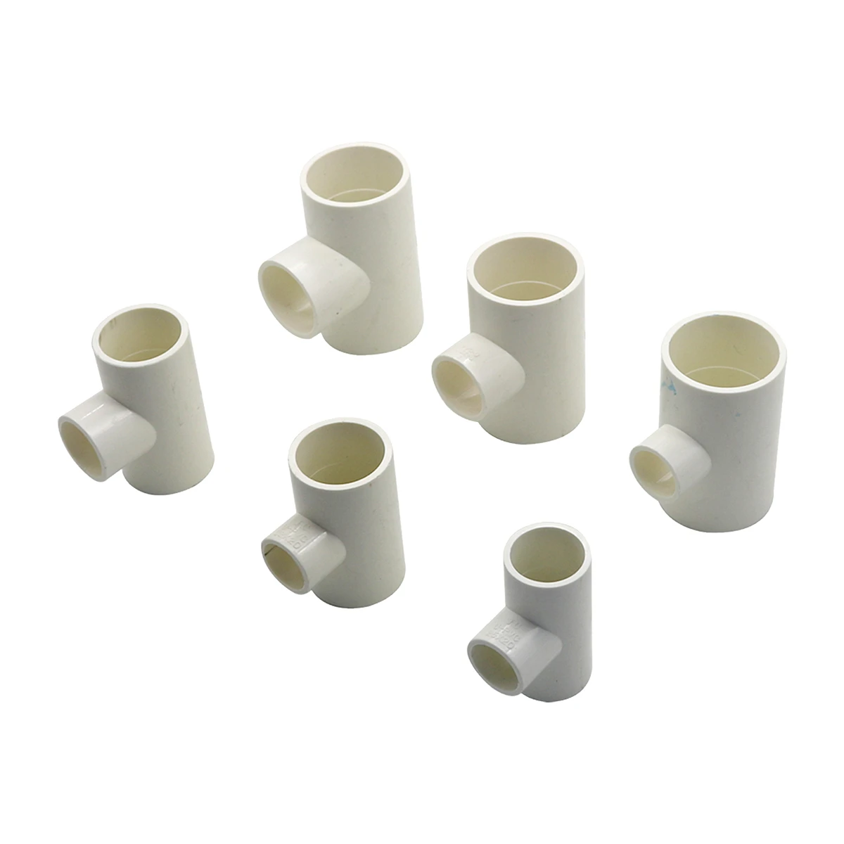 PVC Pipe Reducing Tee Connectors 20/25/32/40m 3-Way Reducing Adapters Home Decoration Water Supply Pipe Fittings White 1/10Pcs